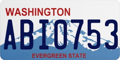 WA license plate ABI0753