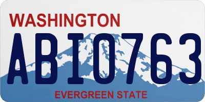 WA license plate ABI0763