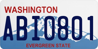 WA license plate ABI0801
