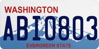 WA license plate ABI0803