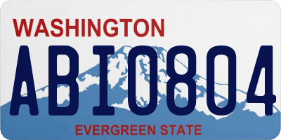 WA license plate ABI0804