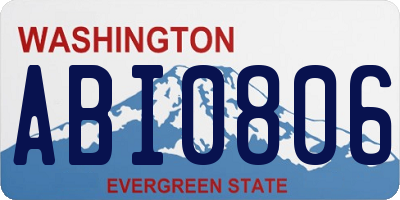 WA license plate ABI0806