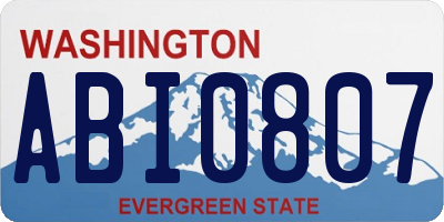 WA license plate ABI0807