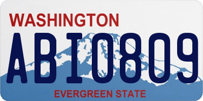 WA license plate ABI0809
