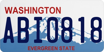WA license plate ABI0818