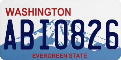 WA license plate ABI0826