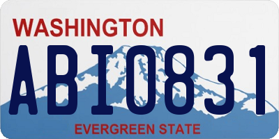 WA license plate ABI0831
