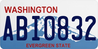 WA license plate ABI0832