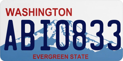 WA license plate ABI0833
