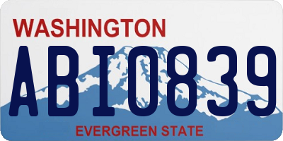 WA license plate ABI0839