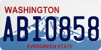 WA license plate ABI0858