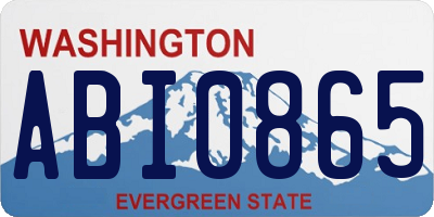 WA license plate ABI0865