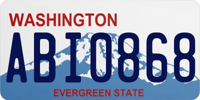 WA license plate ABI0868