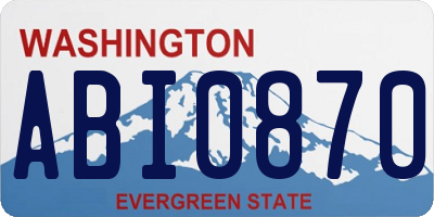 WA license plate ABI0870