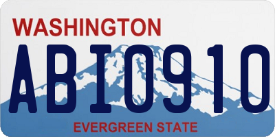 WA license plate ABI0910