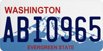 WA license plate ABI0965