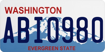 WA license plate ABI0980
