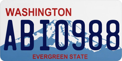WA license plate ABI0988