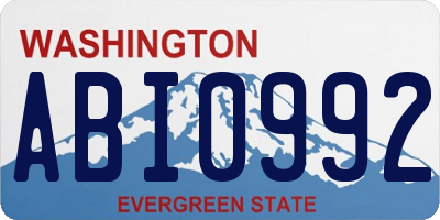 WA license plate ABI0992