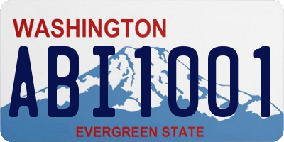 WA license plate ABI1001