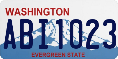 WA license plate ABI1023