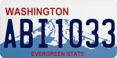 WA license plate ABI1033