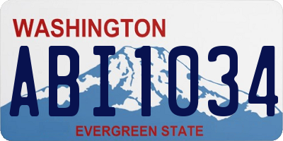 WA license plate ABI1034
