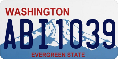 WA license plate ABI1039