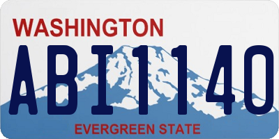 WA license plate ABI1140