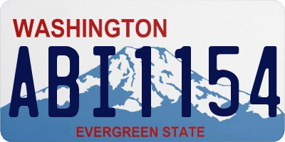 WA license plate ABI1154