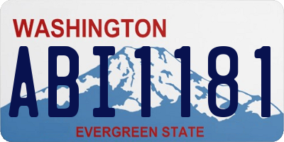 WA license plate ABI1181