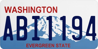 WA license plate ABI1194