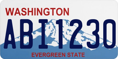 WA license plate ABI1230