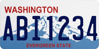 WA license plate ABI1234
