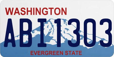 WA license plate ABI1303