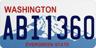 WA license plate ABI1360