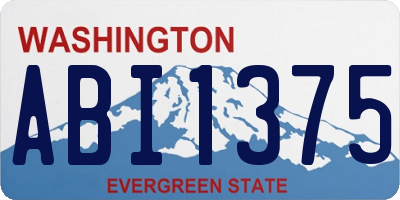 WA license plate ABI1375