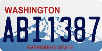 WA license plate ABI1387