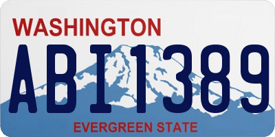 WA license plate ABI1389