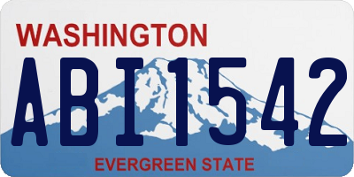 WA license plate ABI1542