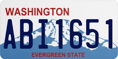 WA license plate ABI1651