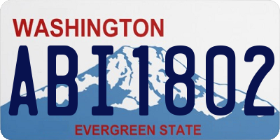 WA license plate ABI1802