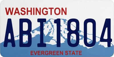 WA license plate ABI1804