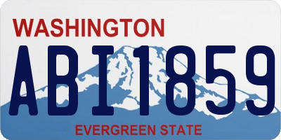 WA license plate ABI1859