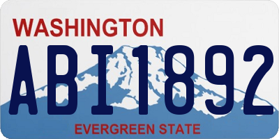 WA license plate ABI1892