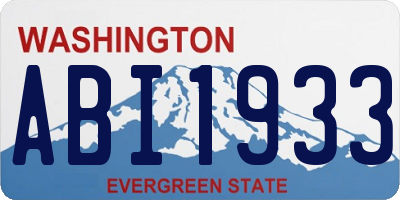 WA license plate ABI1933