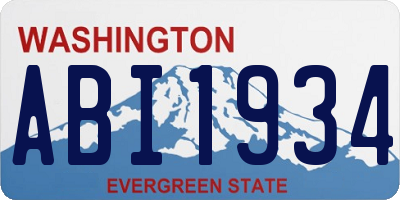 WA license plate ABI1934