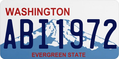 WA license plate ABI1972