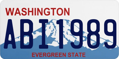 WA license plate ABI1989