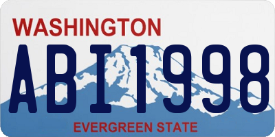 WA license plate ABI1998